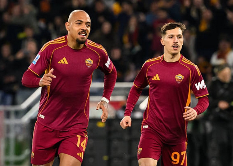 Malen Esulta gol con Zaragoza Napoli-Roma 6 15022026