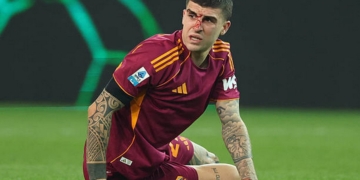 Mancini Infortunio al naso Udinese-Roma 02022026