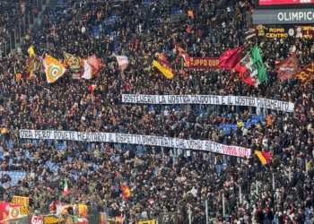 Striscione Curva sud Roma-Lecce 22032026