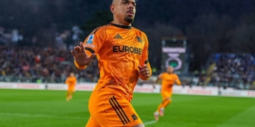 Malen Esulta gol Como-Roma 15032026