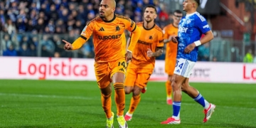 Malen Esulta gol Como-Roma 2 15032026