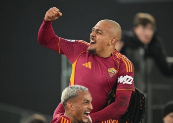 Malen Esulta gol con Wesley Roma-Juventus 01032026