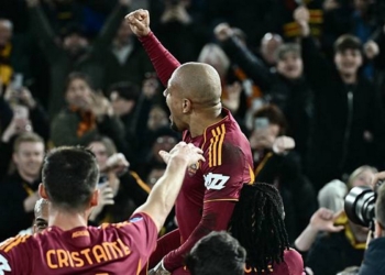 Malen Esulta gol sotto Tribuna Tevere Roma-Juventus 01032026