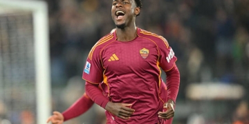 N'Dicka Esulta gol Roma-Juventus 01032026