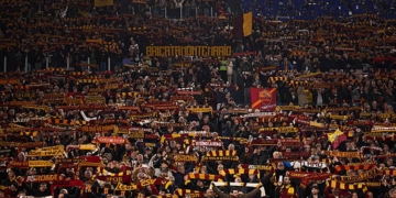 Tifosi romanisti Sciarpata Roma-Juventus 01032026