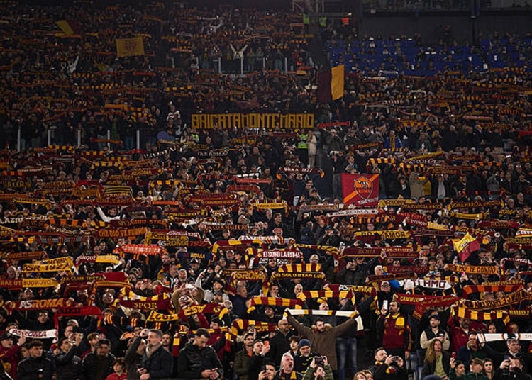 Tifosi romanisti Sciarpata Roma-Juventus 01032026