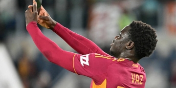 Vaz Esulta con selfie Roma-Lecce 22032026