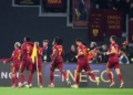 Wesley Esulta gol con compagni Roma-Juventus 01032026