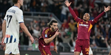 Hermoso Esulta gol Roma-Atalanta 18042026