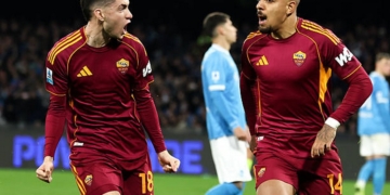 Soulé e Malen Esultano gol Napoli-Roma 15022026