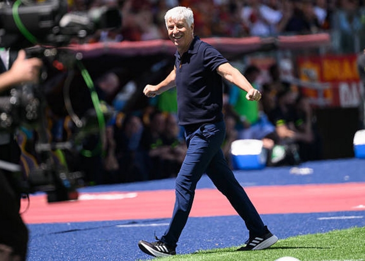 Gasperini Esulta vittoria Roma-Lazio 17052026