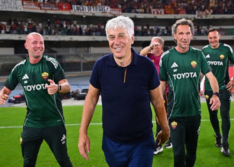 Gasperini Festeggia con lo staff Verona-Roma 2 24052026