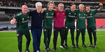 Gasperini Festeggia con lo staff Verona-Roma 24052026