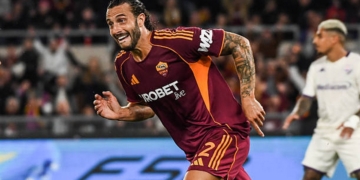 Hermoso Esulta gol Roma-Fiorentina 04052026