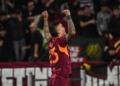Mancini Esulta gol Roma-Fiorentina 04052026