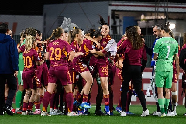 Roma Femminile Festeggiamenti scudetto dopo partita Roma-Ternana 3 02052026