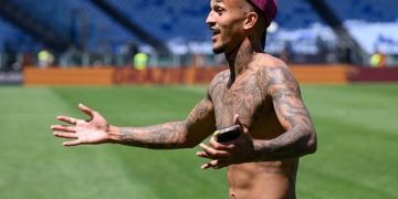 Wesley Festeggia vittoria derby Roma-Lazio 17052026