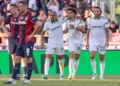 Malen ed El Aynaoui Esultano gol Bologna-Roma