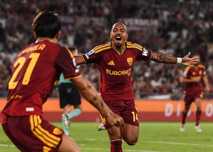 Malen e Dybala Esultano gol Roma-Fiorentina 24082026