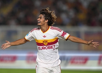 Mora Esulta gol Lecce-Roma 31082026
