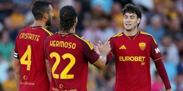 Soulé Esulta gol Newport-Roma 04082026