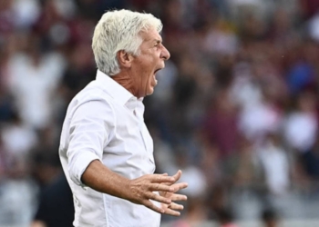 Gasperini Panchina Esulta gol Torino-Roma 14092026