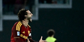 Hermoso Esulta gol Roma-Atalanta 05092026