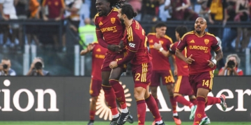 Koné Esulta gol con compagni Roma-Inter 19092026