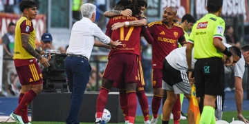 Koné Esulta gol con compagni Roma-Inter 2 19092026