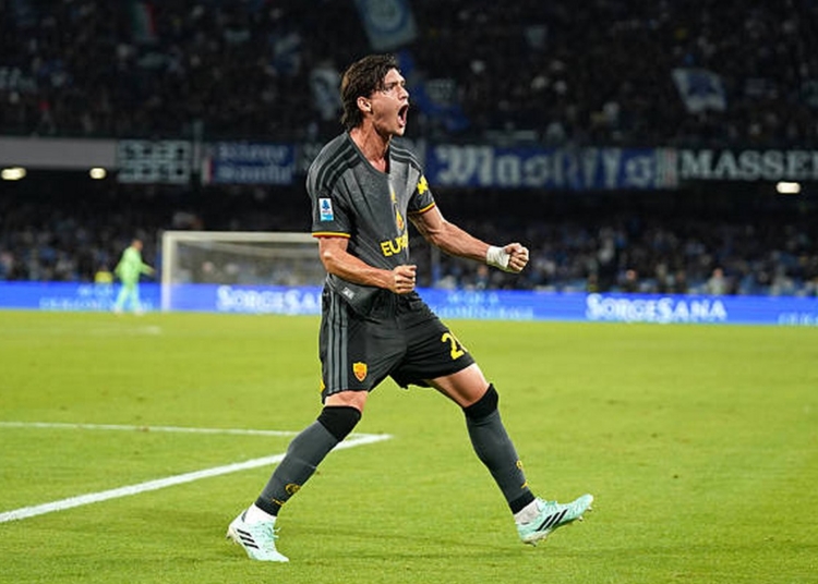 Balerdi Esulta gol Napoli-Roma 2 24202026