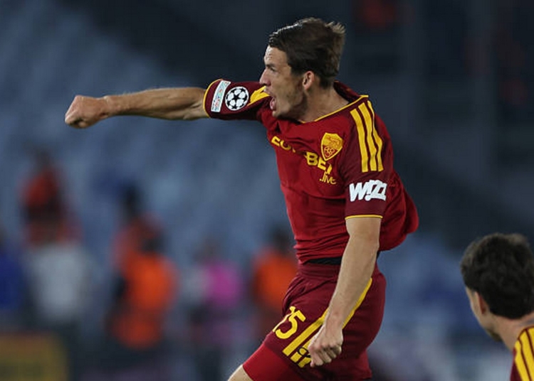 De Roon Esulta gol Roma-Real Madrid 14102026
