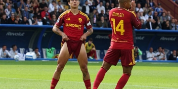 Dybala e Malen Azione Como-Roma 11102026