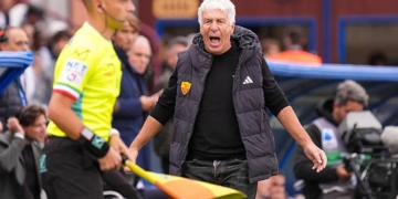 Gasperini Panchina arrabbiato Como-Roma 111102026