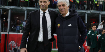 Gasperini e Allegri in campo Milan vs Roma 02-11-2025
