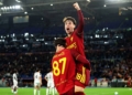 Ghilardi Esulta gol con Soulé Udinese-Roma 31102026