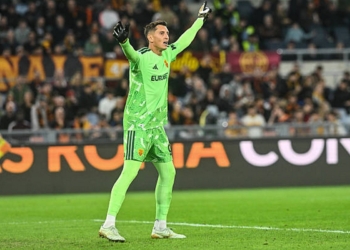 Gollini Esulta fine partita Roma-Cagliari 271026
