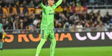 Gollini Esulta fine partita Roma-Cagliari 271026
