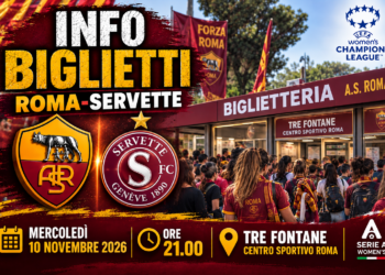 Card Info biglietti Roma-Servette femminile