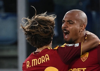 Malen Esulta gol con Mora Roma-Real Madrid 2 14102026