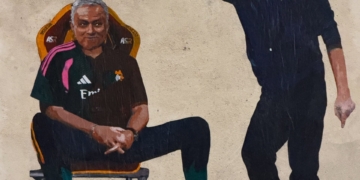 Murale Gasperini e Mourinho