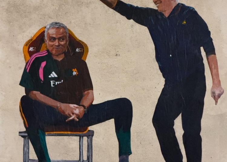 Murale Gasperini e Mourinho