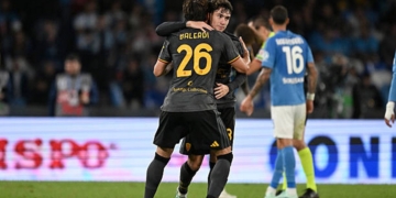 Soulé Esulta gol con Balerdi Napoli-Roma 24102026