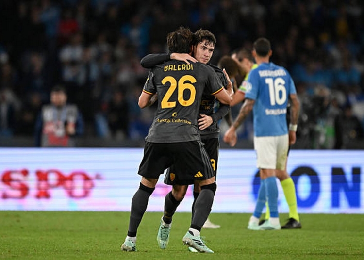 Soulé Esulta gol con Balerdi Napoli-Roma 24102026